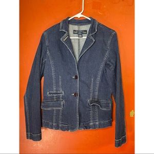 Rafaella Jeans Women’s Retro Boxy Fit Denim Blazer Jacket